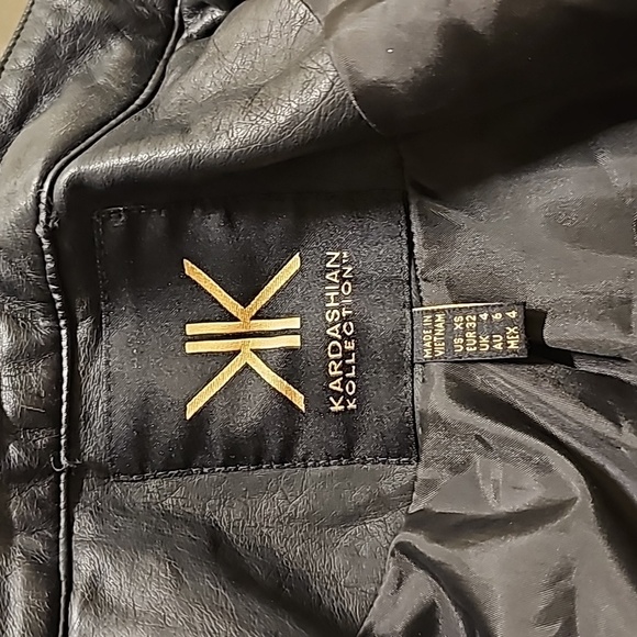 Black Quilted Faux Leather Kardashian Jacket - Picture 4 of 6